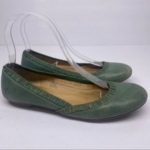 Frye Molly Green Piping Leather Flats